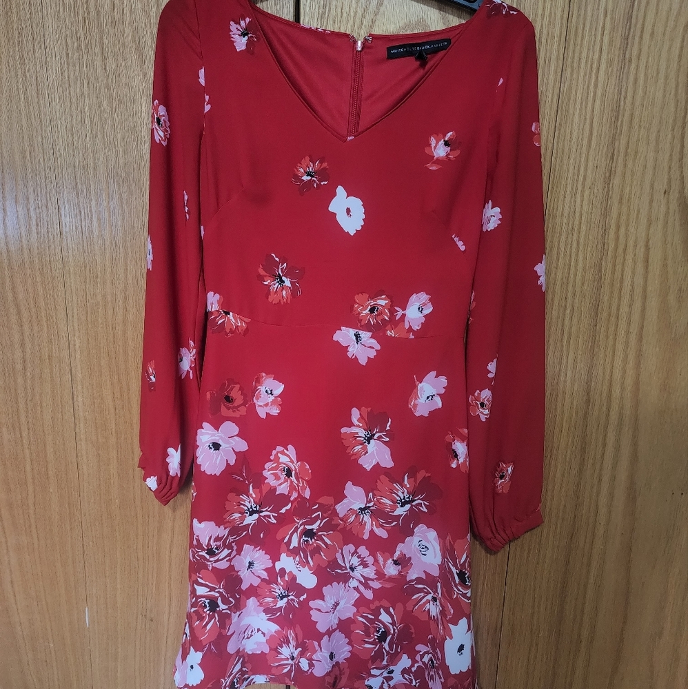 WHBM Floral Red Dress Size 0